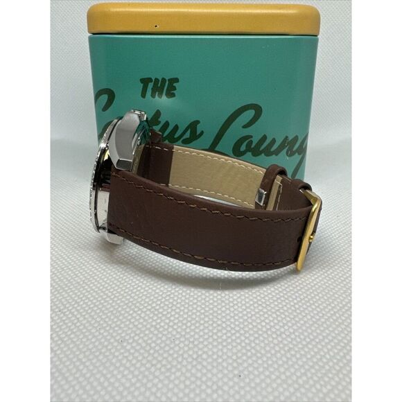 Fossil Riley ES3202 Women's Brown Leather Analog Silver Dial Quartz Watch YAY38 - Picture 6 of 9